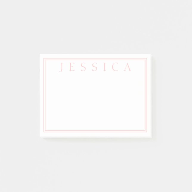 Light Ro Rosa | Ditt namn Post-it Block (Framsida)