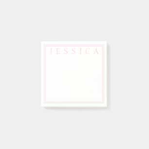 Light Ro Rosa Ditt namn Post-it Block