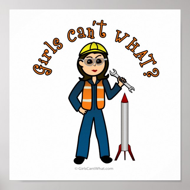 Light Rocket Scientist Girl Poster (Framsidan)