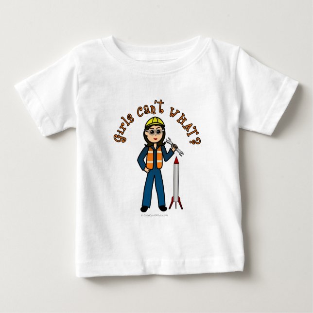 Light Rocket Scientist Girl T-shirt (Framsida)