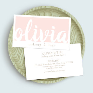 Light  Rosa Calligraphy Typography Visitkort
