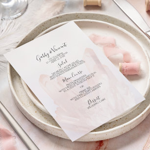 Light Rosa Crystals Bröllop Menu