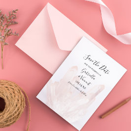 Light Rosa Crystals Bröllop spara datum Datumet