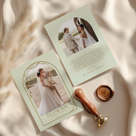 Light Sage Grönt Boho Beaded Arch Ram Bröllop Tack Kort