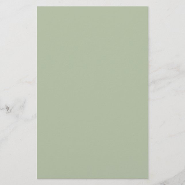 Light Sage Grönt Solid Färg Brevpapper (Framsida)