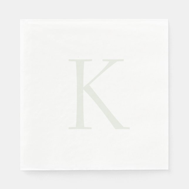 Light Sage Monogram Luncheon Napkins Pappersservett (Framsidan)