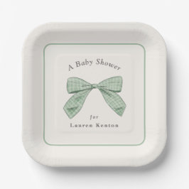 Light Sage Play Bow Elegant Boy Shower