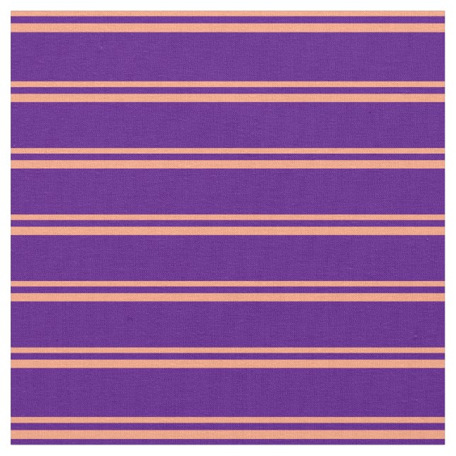 Light Salmon & Indigo Färgad Mönster Tyg (Närbild)