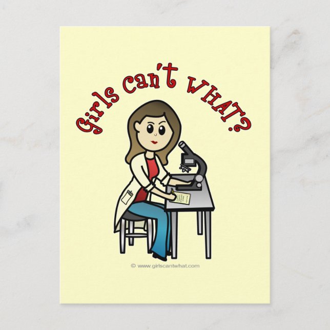 Light Scientist Girl Vykort (Framsida)