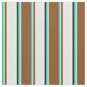 Light Sea Grönt, Aquamarine, Brown, White & Black Tyg