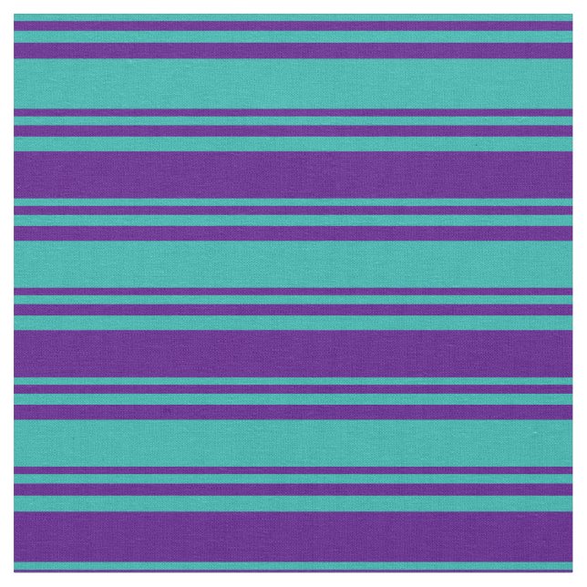 Light Sea Grönt & Indigo Färgad Linjer Tyg (Närbild)
