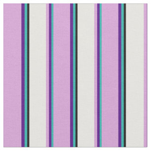 Light Sea Grönt, Indigo, Plum, White and Black Tyg