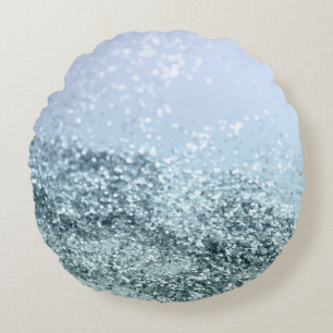 Light Seaskumam Light Blue Glitter #1 Rund Kudde