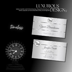 Light Silver Gnistra Soft Glitter Logotyp Initiale Visitkort