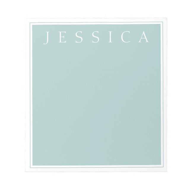 Light Slate Blue Grått | Ditt namn Anteckningsblock (Framsida)