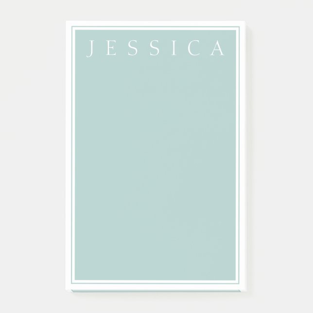 Light Slate Blue Grått | Ditt namn Post-it Block (Framsida)