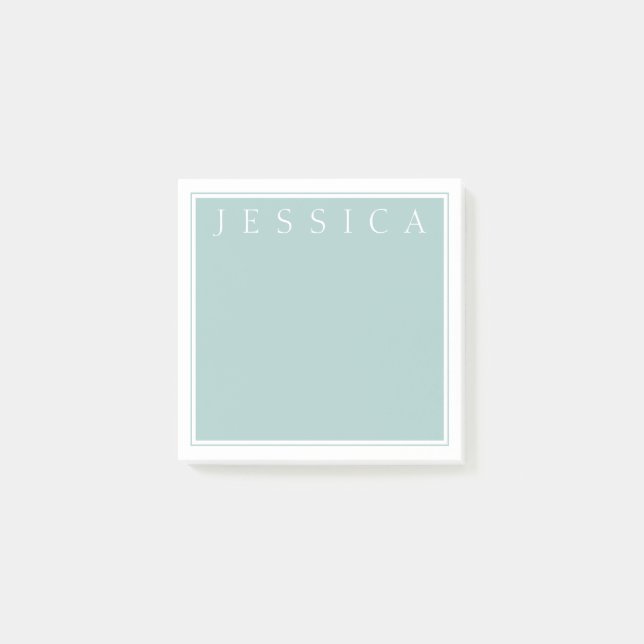 Light Slate Blue Grått | Ditt namn Post-it Block (Framsida)