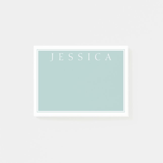 Light Slate Blue Grått | Ditt namn Post-it Block (Framsida)