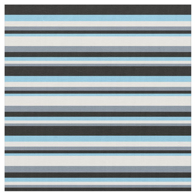 Light Slate Grått, Mint Cream, Himlar Blue & Black Tyg (Närbild)