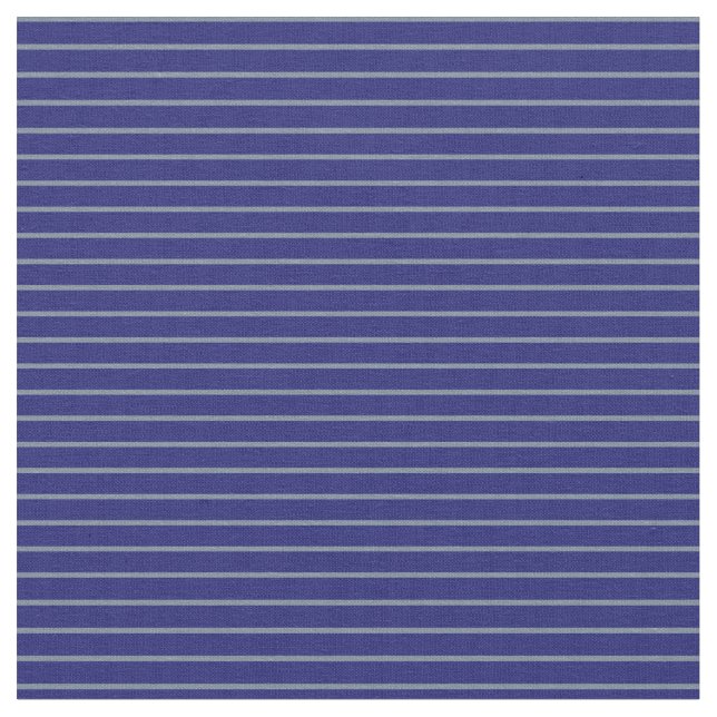 Light Slate Grått och Midnight Blue Färgad Linjer Tyg (Närbild)