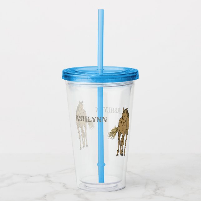 Light Sorrel Brown Horse Realistic Illustration Take Away Mugg (Framsida)