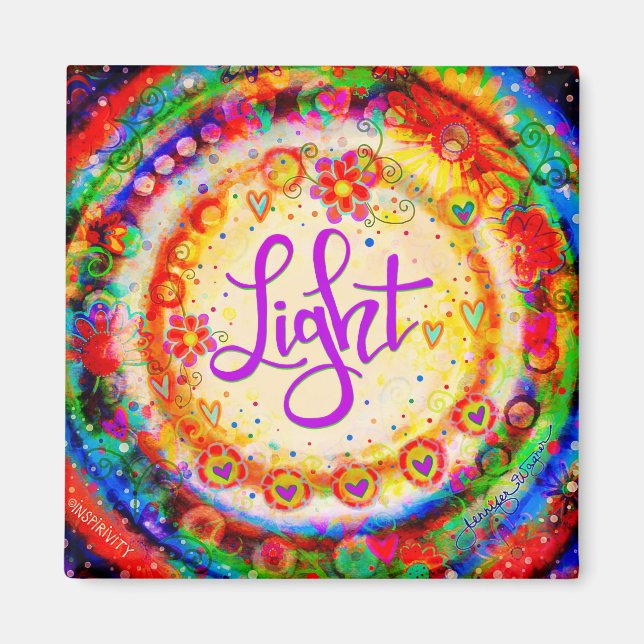 Light Söt Blommigt Heart Modern Inspirief Magnet (Framsidan)