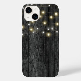 Light String on Black Wood