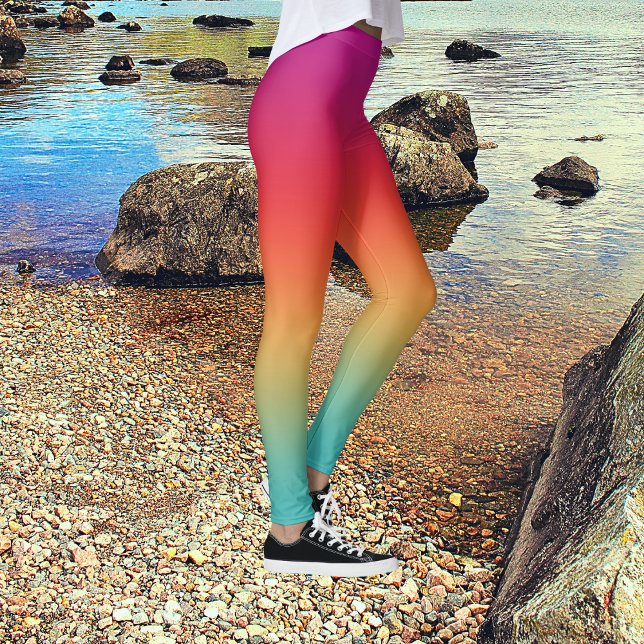 Light Sweet Macaron Ombre Tie Dye Leggings (Skapare uppladdad)