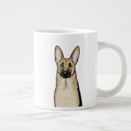 Light Tan and Black German Shepherd Hund | Pet Art Jumbo Mugg