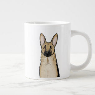Light Tan and Black German Shepherd Hund Pet Art Jumbo Mugg