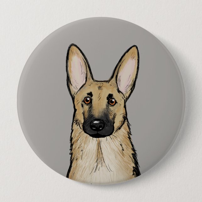 Light Tan and Black German Shepherd Hund | Pet Art Knapp (Framsida)