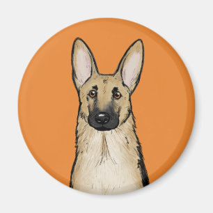 Light Tan German Shepherd Hund   Cute Djurälskares Magnet