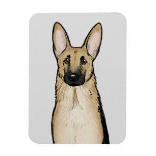 Light Tan German Shepherd Hund Cute Pet Art Magnet