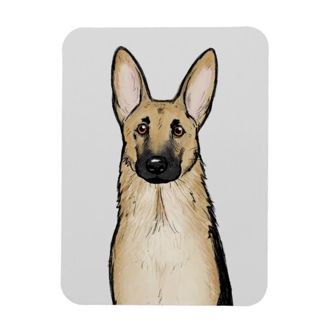 Light Tan German Shepherd Hund | Cute Pet Art Magnet (Vertikal)