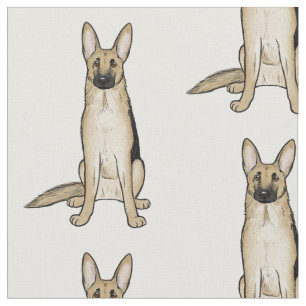 Light Tan German Shepherd Hundar Mönster Pet Art Tyg