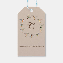 Light tan Monogram Hummingbird Presentetikett