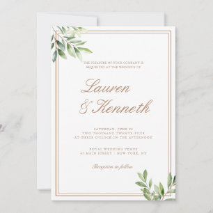 Light Taupe Eucalyptus Bröllop QR-kod Inbjudningar