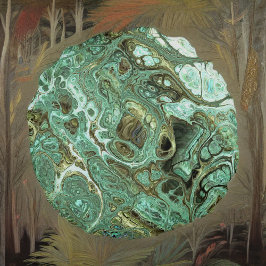 Light Teal and Grått Faux Marble Round Pillow Rund Kudde