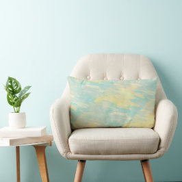 Light Teal and Gult Abstrakt Dekorativ kudde