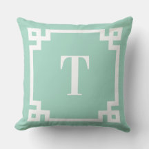 Light Teal and White Grekiska Nyckel Monogram