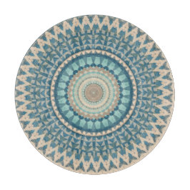 Light Teal Blue Beige Mandala