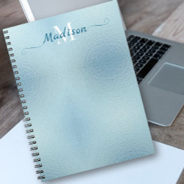 Light Teal Foil Typography Notebook Anteckningsbok