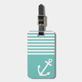 Light Teal Kärlek Anchor Nautical Bagagebricka