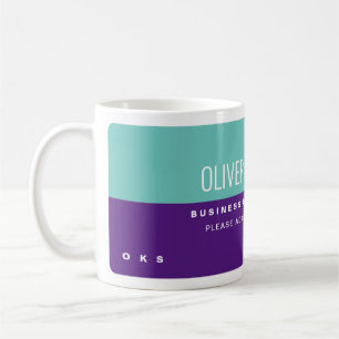 Light Teal Royal Lila Professionell Namn Kaffemugg