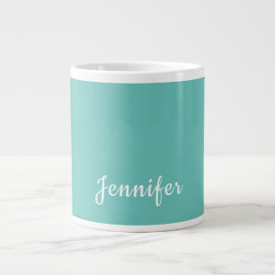 Light Teal Trendig Modern Minimalist Chic Namn Jumbo Mugg