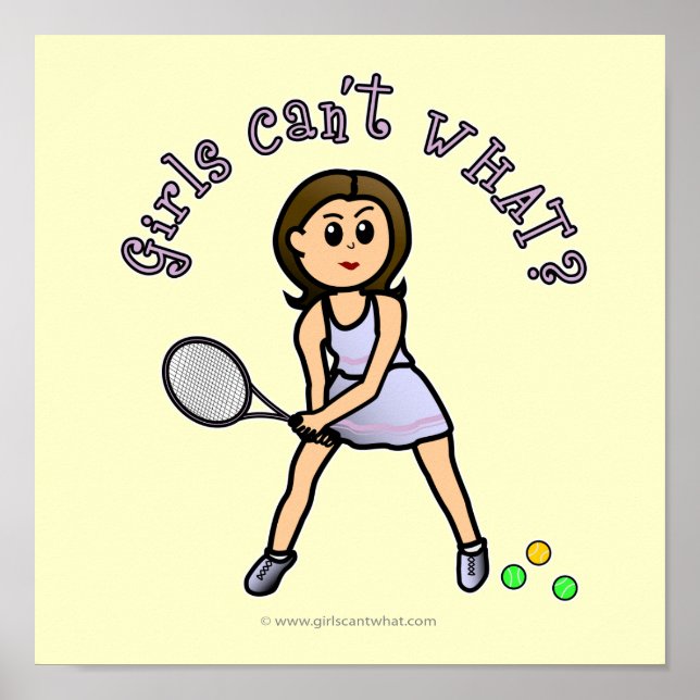 Light Tennis Player Girl Poster (Framsidan)
