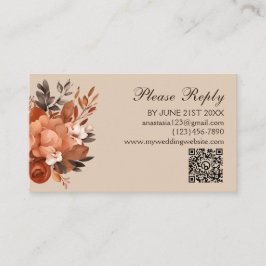 Light Terracotta och Burnt Orange Bröllop Tilläggskort