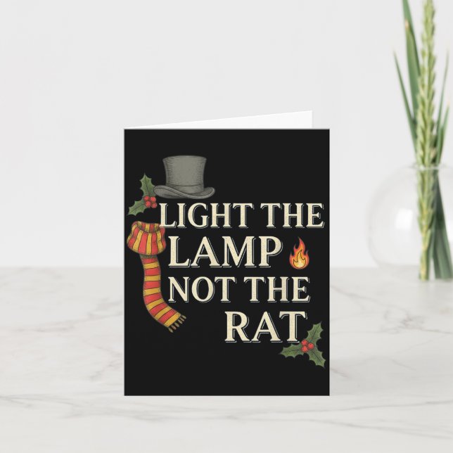 Light The Lamp Not The Rat Christmas Funny Novelty Kort (Framsida)