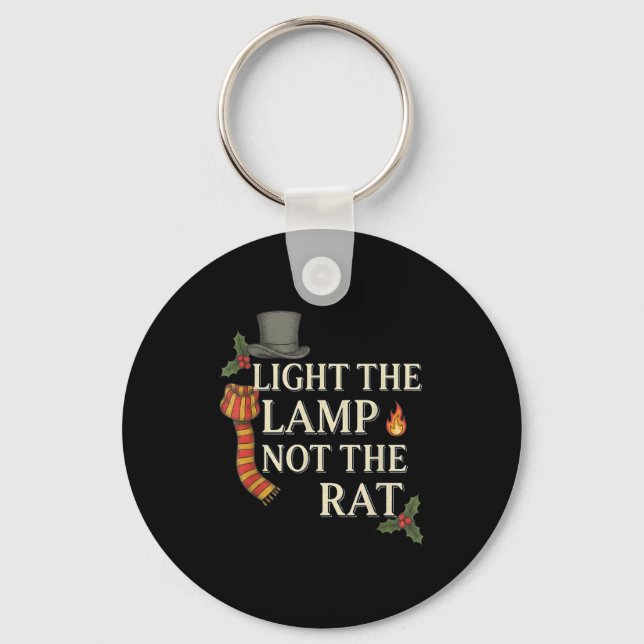 Light The Lamp Not The Rat Christmas Funny Novelty Nyckelring (Framsida)