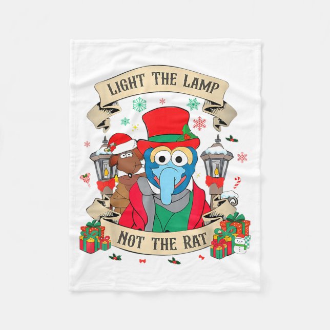 Light The Lamp Not The Rat Funny Christmas Matchin Fleecefilt (Framsidan)
